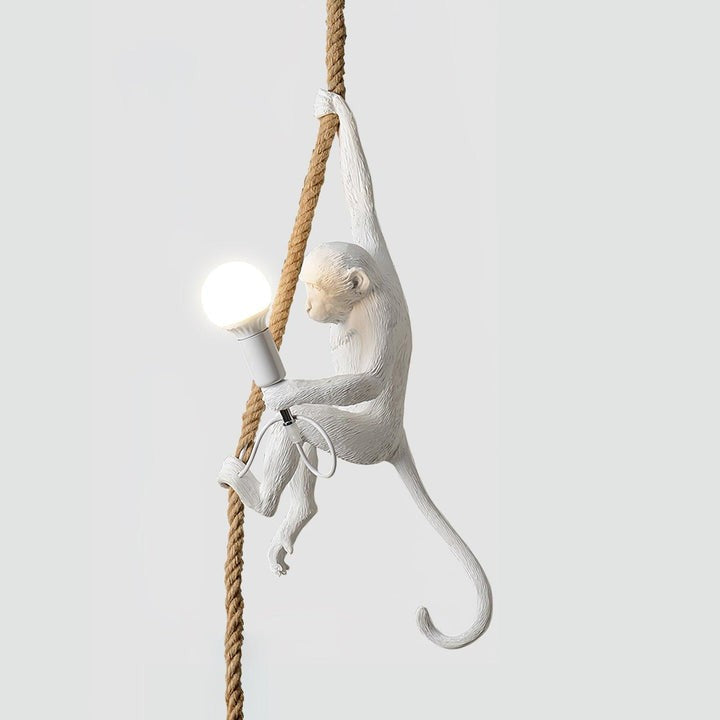 Glossy Resin Monkey Hanging Pendant Light