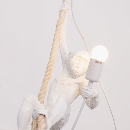 Glossy Resin Monkey Hanging Pendant Light