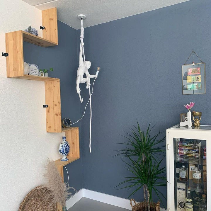 Glossy Resin Monkey Hanging Pendant Light