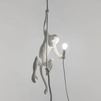 Glossy Resin Monkey Hanging Pendant Light