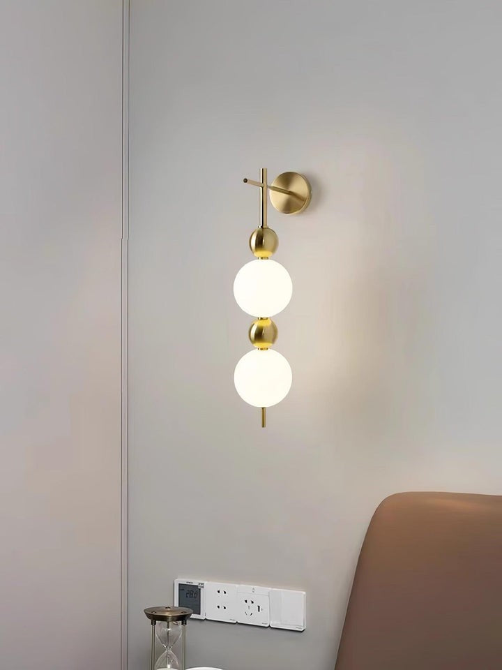 Gold Acrylic LED Wall Sconce with String Design
