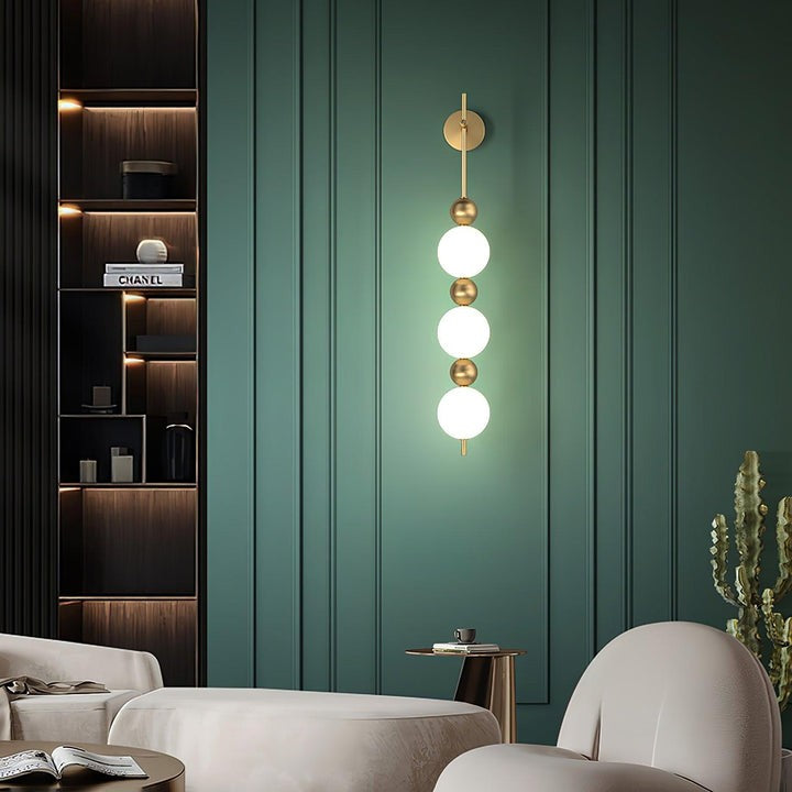 Gold Acrylic LED Wall Sconce with String Design