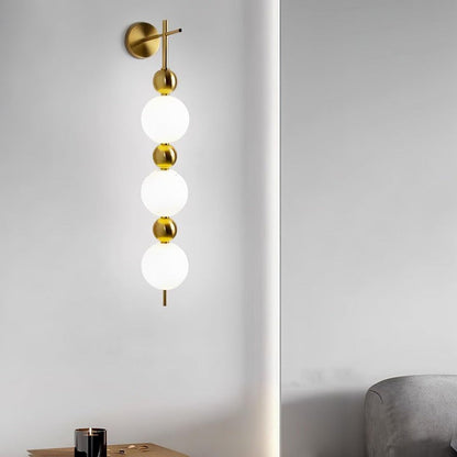Gold Acrylic LED Wall Sconce with String Design