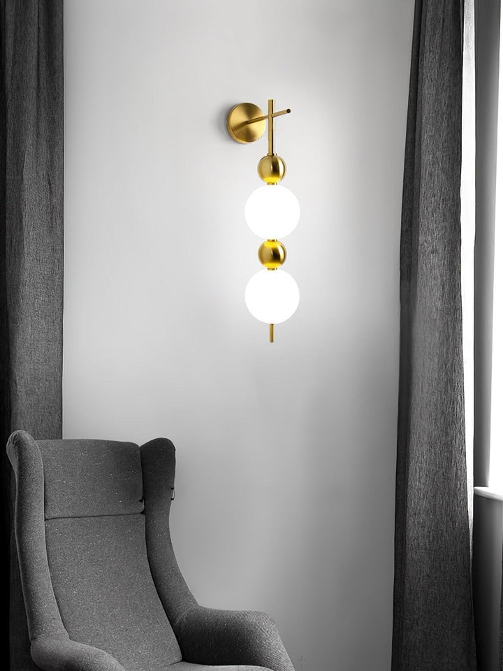 Gold Acrylic LED Wall Sconce with String Design