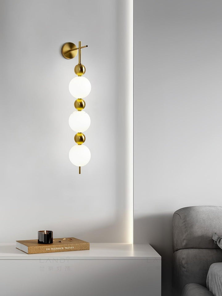 Gold Acrylic LED Wall Sconce with String Design