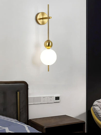 Gold Acrylic LED Wall Sconce with String Design