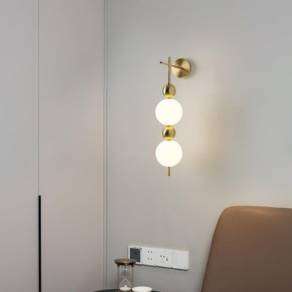Gold Acrylic LED Wall Sconce with String Design