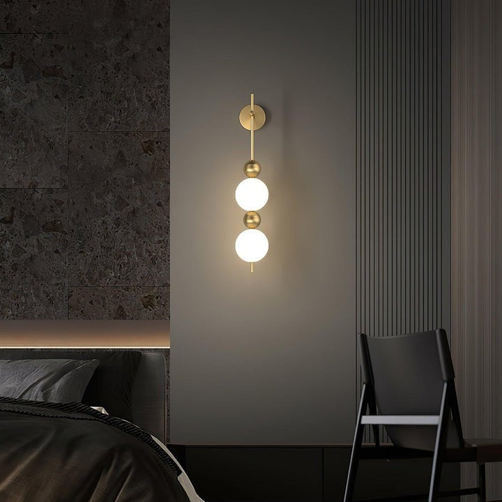 Gold Acrylic LED Wall Sconce with String Design