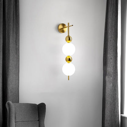 Gold Acrylic LED Wall Sconce with String Design