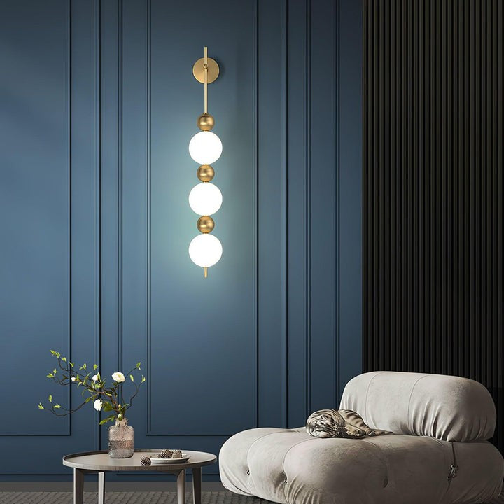 Gold Acrylic LED Wall Sconce with String Design