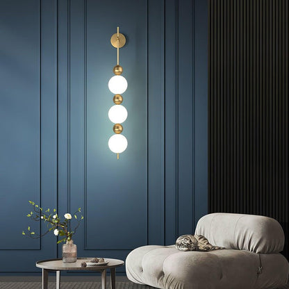 Gold Acrylic LED Wall Sconce with String Design