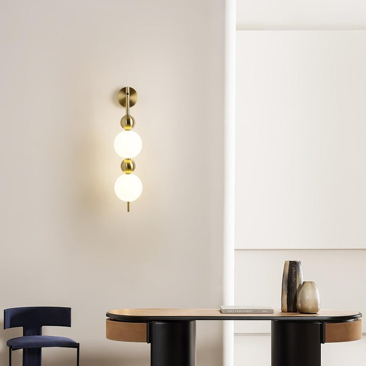 Gold Acrylic LED Wall Sconce with String Design