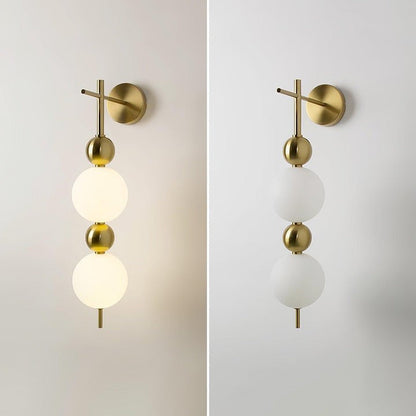 Gold Acrylic LED Wall Sconce with String Design