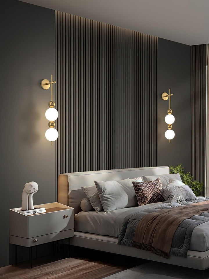 Gold Acrylic LED Wall Sconce with String Design