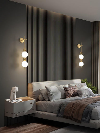 Gold Acrylic LED Wall Sconce with String Design