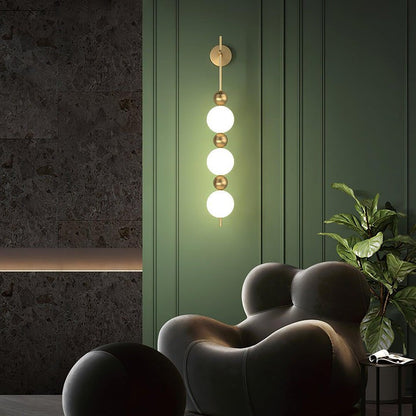 Gold Acrylic LED Wall Sconce with String Design