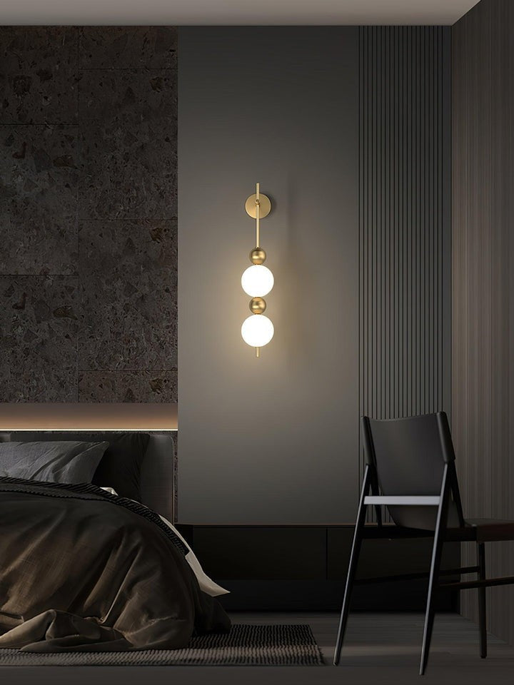 Gold Acrylic LED Wall Sconce with String Design