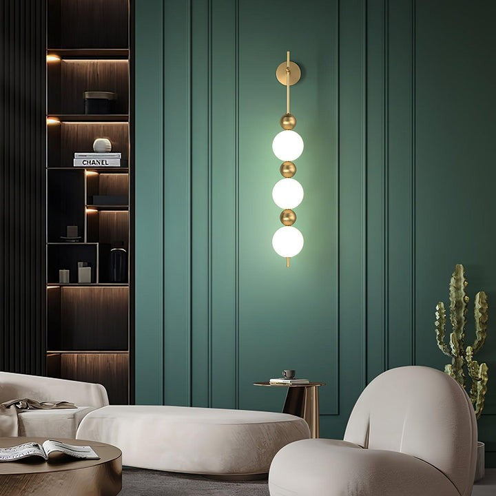 Gold Acrylic LED Wall Sconce with String Design