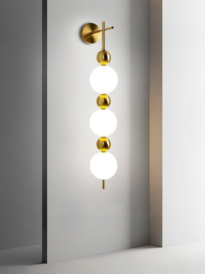 Gold Acrylic LED Wall Sconce with String Design