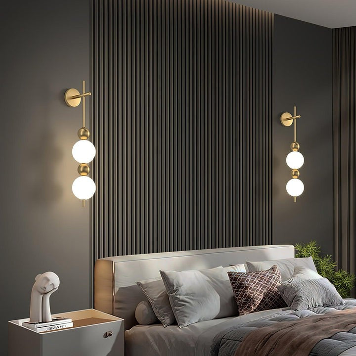 Gold Acrylic LED Wall Sconce with String Design