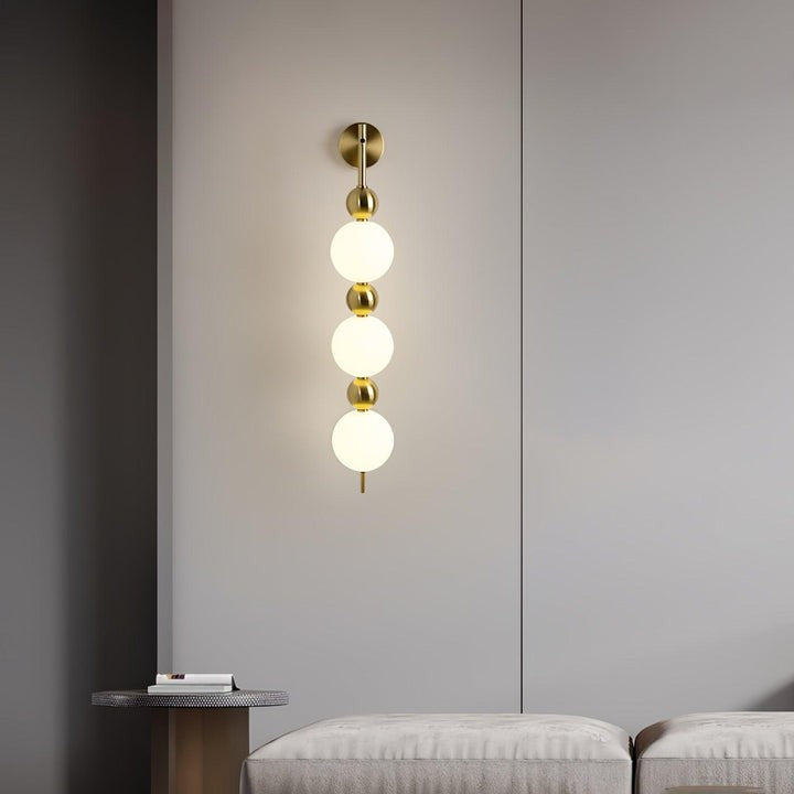 Gold Acrylic LED Wall Sconce with String Design