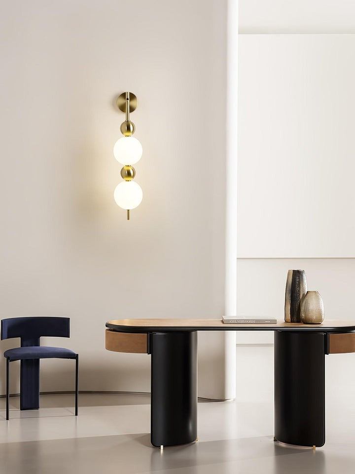 Gold Acrylic LED Wall Sconce with String Design
