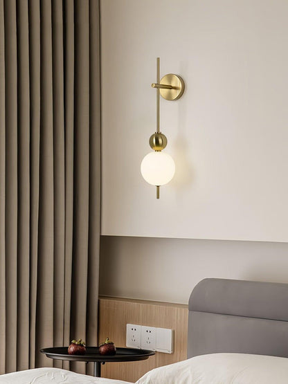 Gold Acrylic LED Wall Sconce with String Design