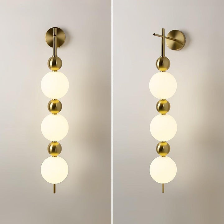 Gold Acrylic LED Wall Sconce with String Design