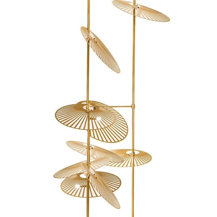 Gold Cattail Leaf LED Chandelier – Anodized Aluminum Ceiling Light