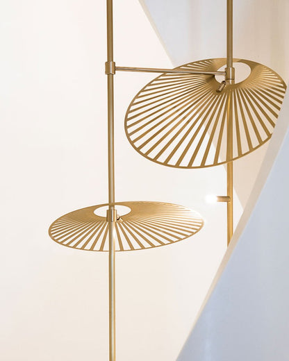 Gold Cattail Leaf LED Chandelier – Anodized Aluminum Ceiling Light