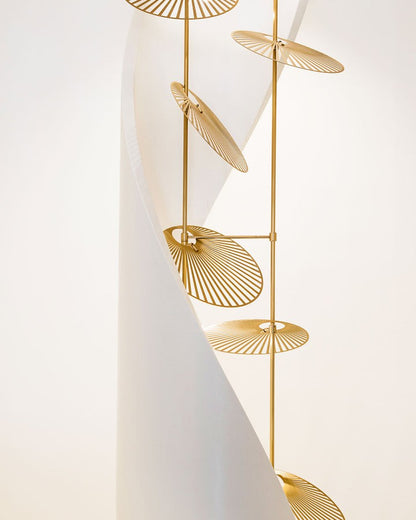 Gold Cattail Leaf LED Chandelier – Anodized Aluminum Ceiling Light