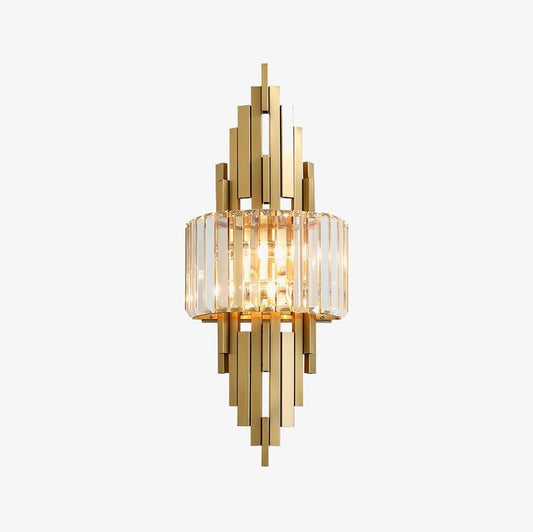Gold Crystal LED Wall Sconce – Geometric Modern Lighting