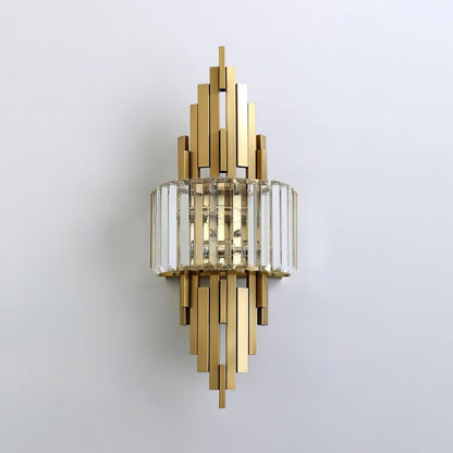 Gold Crystal LED Wall Sconce – Geometric Modern Lighting