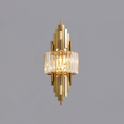 Gold Crystal LED Wall Sconce – Geometric Modern Lighting