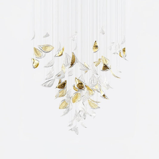 Gold Leaf LED Ceiling Chandelier