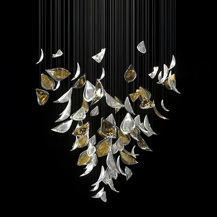 Gold Leaf LED Ceiling Chandelier