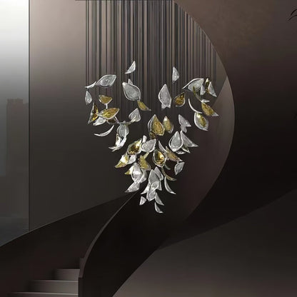 Gold Leaf LED Ceiling Chandelier