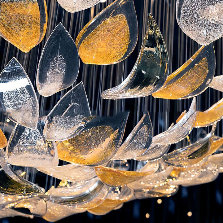 Gold Leaf LED Ceiling Chandelier