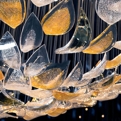 Gold Leaf LED Ceiling Chandelier