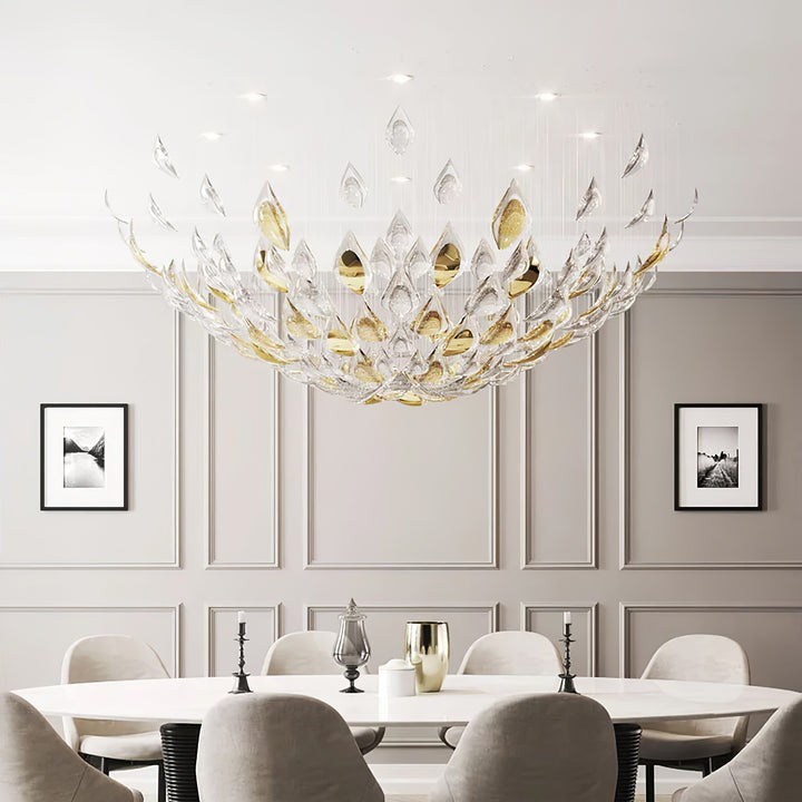 Gold Leaf LED Ceiling Chandelier