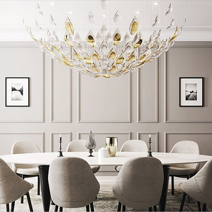 Gold Leaf LED Ceiling Chandelier