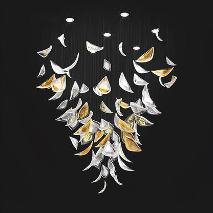 Gold Leaf LED Ceiling Chandelier