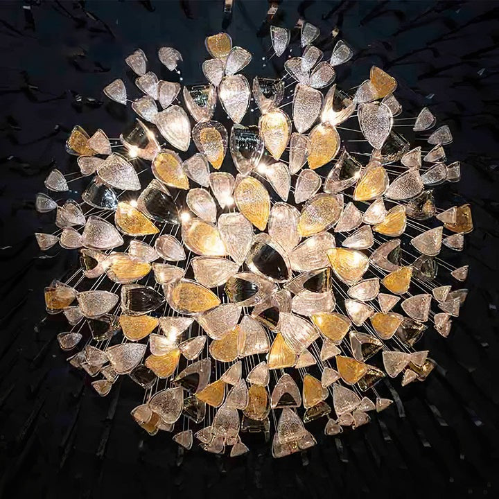 Gold Leaf LED Ceiling Chandelier