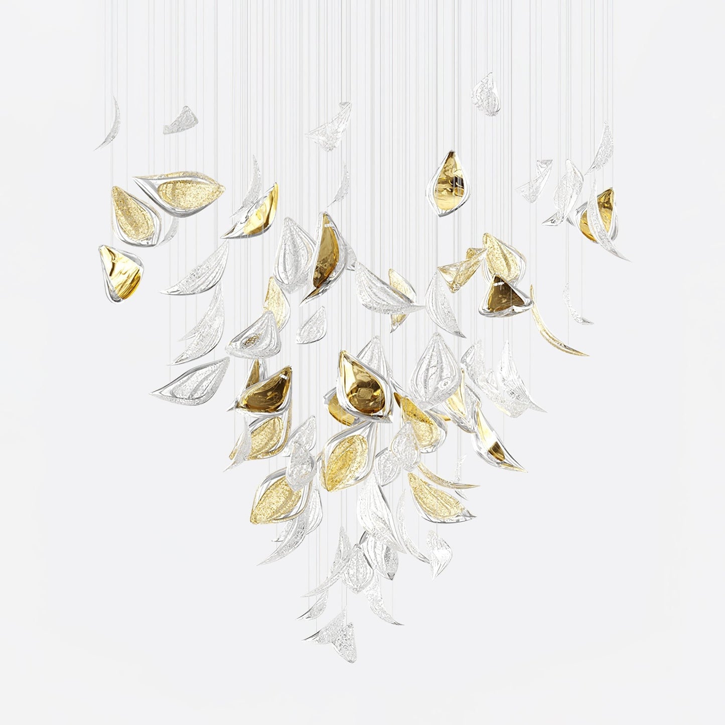 Gold Leaf LED Ceiling Chandelier