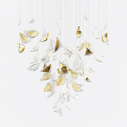 Gold Leaf LED Ceiling Chandelier