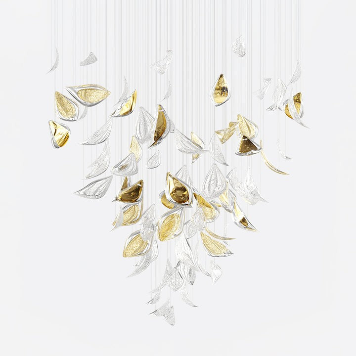 Gold Leaf LED Ceiling Chandelier