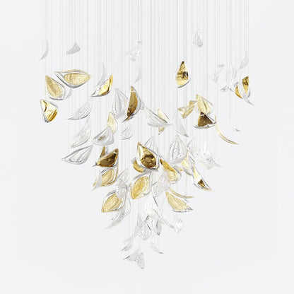 Gold Leaf LED Ceiling Chandelier