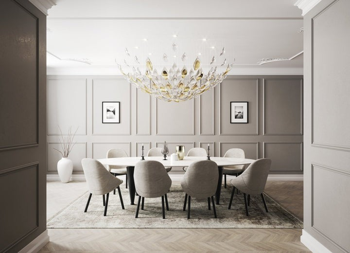 Gold Leaf LED Ceiling Chandelier