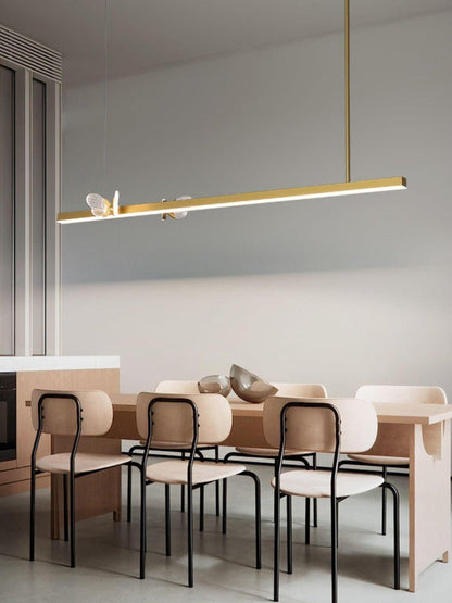 Gold LED Butterfly Chandelier with Acrylic Wings