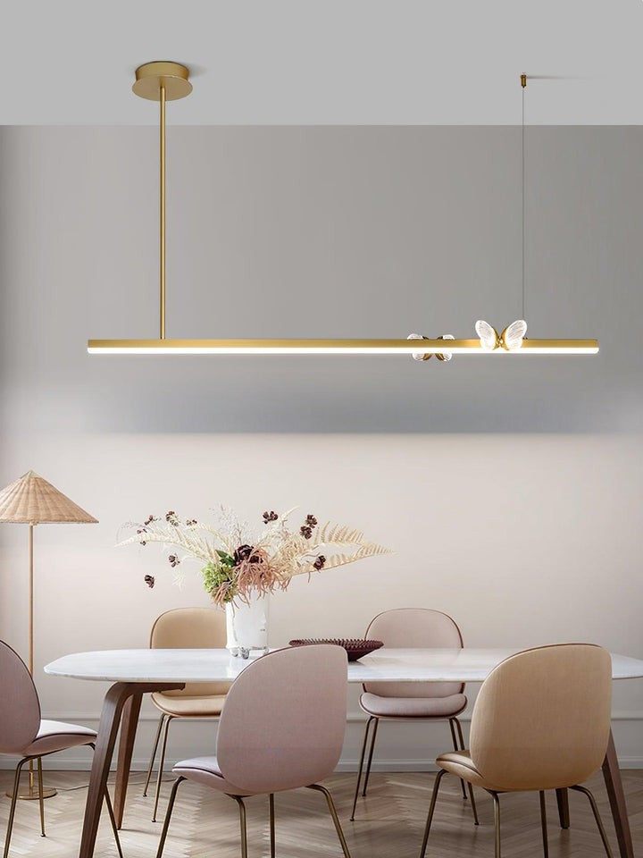 Gold LED Butterfly Chandelier with Acrylic Wings